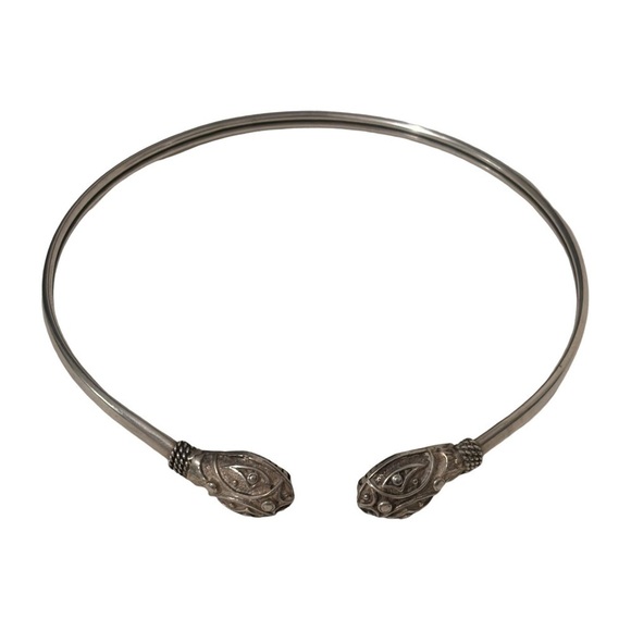Antique sterling silver double snake head choker - Picture 1 of 9